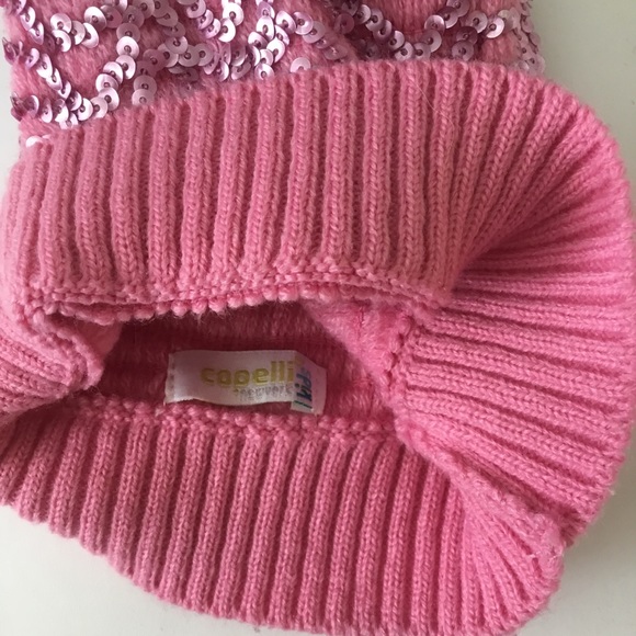 Capelli New York Kids Beanie Hat Pink Sequins Size 7-14 - Picture 2 of 3